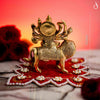 Brass 8-Armed Maa Durga Idol Sitting on Lion – Symbol of Power and Protection