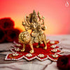 Brass 8-Armed Maa Durga Idol Sitting on Lion – Symbol of Power and Protection