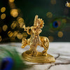 Brass Krishna Idol with Cow – Symbol of Love and Harmony