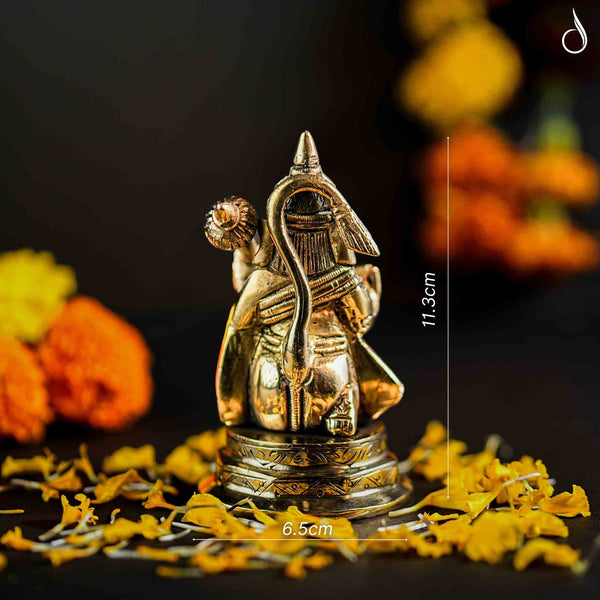 Brass Hanuman Idol Giving Blessings in Abhaya Mudra