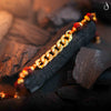 Gold Plated Black Links Himalyan Rudraksha Bracelet For Men