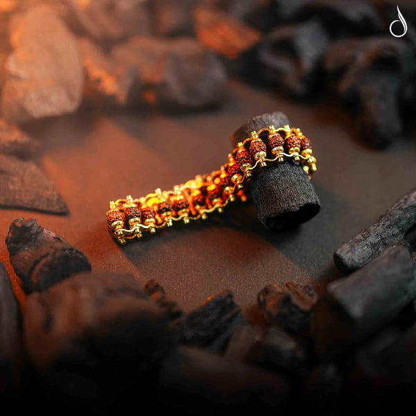 Gold Plated Himalayan Rudraksha Bracelet For Men