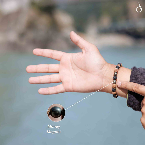 Spiritual Rudraksha Natural Stone Pyrite Bracelet