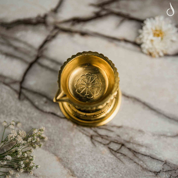 Modern Brass Diya for Pooja