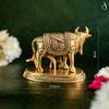 Brass Holy Kamdhenu Cow and Calf Sculpture – Blessings of Prosperity