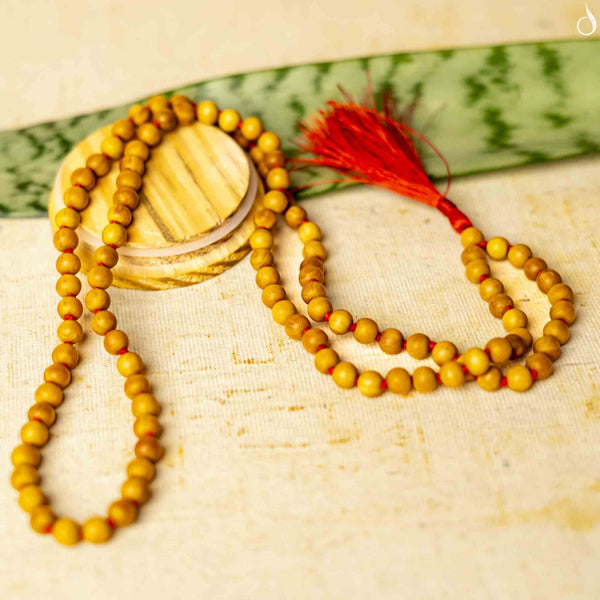 Pure White Sandalwood (Chandan) Mala- 108+1 Beads