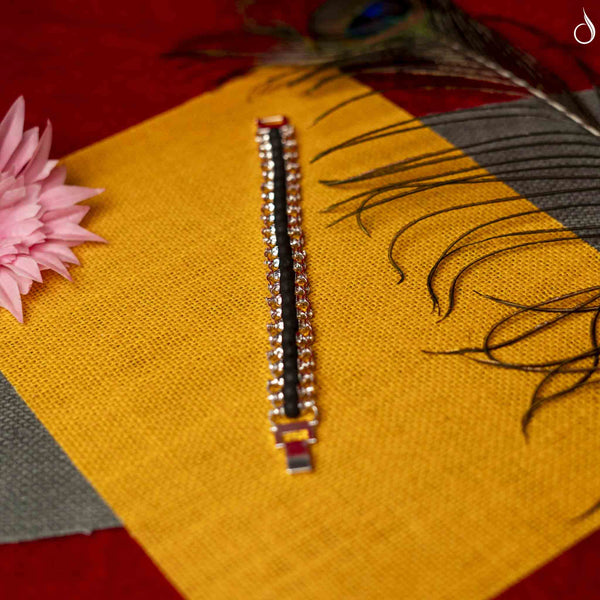 Karungali Modern Bracelet Silver Plated- Abony Wood