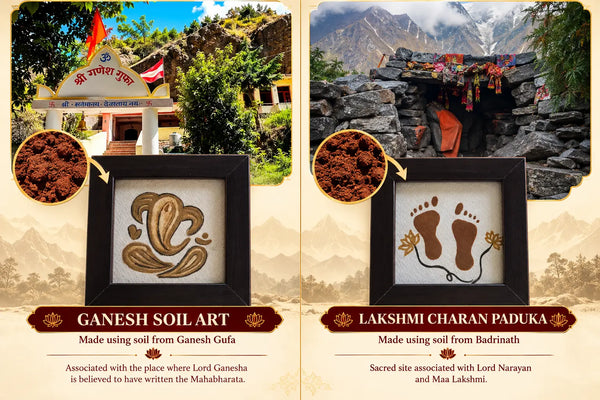 Diwali Special Rudraksha Combo – 7 Mukhi, Ganesh Mukhi & Sacred Soil Art